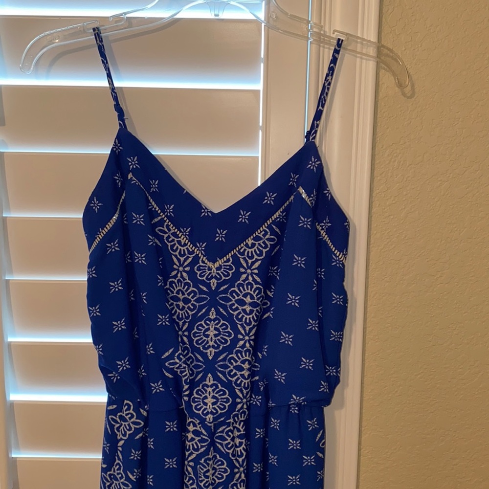 Blue and white summer dress